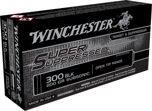 Winchester Super Suppressed Ammunition 300 AAC Blackout Subsonic 200 Grain Open Tip 20RD Winchester Super Suppressed Ammunition 300 AAC Blackout Subsonic 200 Grain Open Tip 20RD