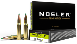 Nosler BT Ammunition 308 Winchester 165 Grain Ballistic Tip 20RD Nosler BT Ammunition 308 Winchester 165 Grain Ballistic Tip 20RD