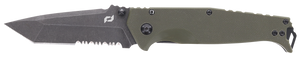 Schrade 1159324 Melee3.50" Folding Tanto Part Serrated Dark Stonewash D2 Steel Blade 4.50" OD Green G10/SS Handle Schrade 1159324 Melee3.50" Folding Tanto Part Serrated Dark Stonewash D2 Steel Blade 4.50" OD Green G10/SS Handle