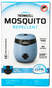 Thermacell E55B E-Series Rechargeable Repeller Light Blue Effective 20 ft Odorless Scent Repels Mosquito Effective Up to 12 hrs Thermacell E55B E-Series Rechargeable Repeller Light Blue Effective 20 ft Odorless Scent Repels Mosquito Effective Up to 12 hrs