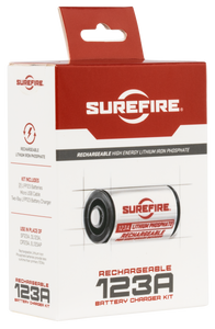 Surefire Rechargeable Battery CR123A 3.2 Volt Lithium 2PK with Charging Kit Surefire Rechargeable Battery CR123A 3.2 Volt Lithium 2PK with Charging Kit