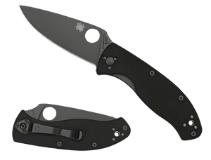 Spyderco C122GBBKPS Tenacious3.39" Folding Drop Point Part Serrated Black Matte 8Cr13MoV SS Blade BlackTextured G10 Handle Includes Pocket Clip Spyderco C122GBBKPS Tenacious3.39" Folding Drop Point Part Serrated Black Matte 8Cr13MoV SS Blade BlackTextured G10 Handle Includes Pocket Clip