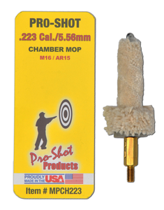 Pro-Shot Rifle Chamber Cleaning Mop 223 Remington, 5.56x45mm AR-15 or M16 8 x 32 Thread Cotton Pro-Shot Rifle Chamber Cleaning Mop 223 Remington, 5.56x45mm AR-15 or M16 8 x 32 Thread Cotton