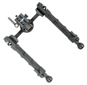 Accu-Tac FCSRBG200 FC-5 G2 Bipod made of Black Hardcoat Anodized Aluminum with Picatinny Attachment, Steel Feet & 6"-10.60" Vertical Adjustment
