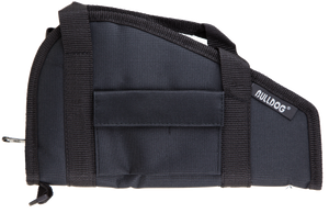 Bulldog BD600 Pistol RugSmall Size made of Water-Resistant Nylon with Black Finish, Velcro Accessory Pocket, Thick 1.75" Soft Padding & Full-Length Zipper 12"x 6" Interior Dimensions Bulldog BD600 Pistol RugSmall Size made of Water-Resistant Nylon with Black Finish, Velcro Accessory Pocket, Thick 1.75" Soft Padding & Full-Length Zipper 12"x 6" Interior Dimensions