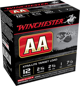 Winchester Ammo AAL127 AA Xtra-Lite Target 12 Gauge 2.75" 1 oz 1180 fps 7.5 Shot 25ea Winchester Ammo AAL127 AA Xtra-Lite Target 12 Gauge 2.75" 1 oz 1180 fps 7.5 Shot 25ea