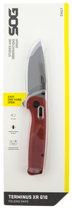 S.O.G SOGTM1023CP Terminus XR 2.95" Folding Clip Point Plain Stonewashed D2 Steel Blade Crimson Textured G10 Handle Includes Pocket Clip S.O.G SOGTM1023CP Terminus XR 2.95" Folding Clip Point Plain Stonewashed D2 Steel Blade Crimson Textured G10 Handle Includes Pocket Clip