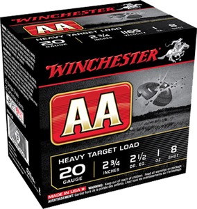 Winchester AA Heavy Target Ammunition 20 Gauge 2-3/4" 1 oz Winchester AA Heavy Target Ammunition 20 Gauge 2-3/4" 1 oz