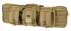 Rukx Gear ATICT42DBT Tactical Double Gun Case 42" Water Resistant Tan 600D Polyester with Non-Rust Zippers, Reinforced Velcro & Adjustable Back Straps Rukx Gear ATICT42DBT Tactical Double Gun Case 42" Water Resistant Tan 600D Polyester with Non-Rust Zippers, Reinforced Velcro & Adjustable Back Straps