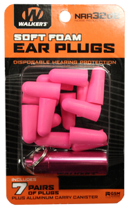Walker's GWPPLGCANPK Foam Ear PlugsFoam 32 dB In The Ear Pink Adult 7 Pair Walker's GWPPLGCANPK Foam Ear PlugsFoam 32 dB In The Ear Pink Adult 7 Pair