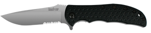 Kershaw 3650ST Volt II3.25" Folding Drop Point Part Serrated Bead Blasted 8Cr13MoV SS Blade Black Glass-Filled Nylon Handle Includes Pocket Clip