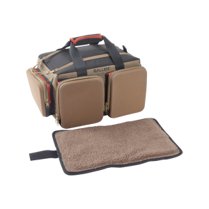 Allen 8305 Eliminator Rangemaster Range Bag with Pistol Rug, Multiple Exterior Pockets, Rigid Bottom Feet & Tan Finish Allen 8305 Eliminator Rangemaster Range Bag with Pistol Rug, Multiple Exterior Pockets, Rigid Bottom Feet & Tan Finish