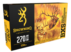Browning BXS Solid Expansion Ammunition 270 Winchester 130 Grain Solid Copper Polymer Tip Boat Tail Lead-Free 20RD Browning BXS Solid Expansion Ammunition 270 Winchester 130 Grain Solid Copper Polymer Tip Boat Tail Lead-Free 20RD