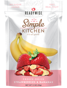 ReadyWise SK05009 Simple Kitchen Freeze Dried Fruit Strawberry & Bananas 1 Serving Pouch 6 Per Case ReadyWise SK05009 Simple Kitchen Freeze Dried Fruit Strawberry & Bananas 1 Serving Pouch 6 Per Case