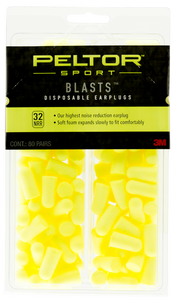 Peltor 97082 Sport Blast Earplugs Foam 32 dB In The Ear Yellow Adult 80 Pair Peltor 97082 Sport Blast Earplugs Foam 32 dB In The Ear Yellow Adult 80 Pair
