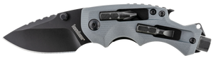 Kershaw 8720 Shuffle DIY 2.40" Folding Drop Point Plain Black Oxide 8Cr13MoV SS Blade Gray Glass-Filled Nylon Handle Includes Pocket Clip Kershaw 8720 Shuffle DIY 2.40" Folding Drop Point Plain Black Oxide 8Cr13MoV SS Blade Gray Glass-Filled Nylon Handle Includes Pocket Clip