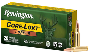 Remington Core-Lokt Copper Ammunition 308 Winchester 150 Grain Solid Hollow Point Lead Free 20RD Remington Core-Lokt Copper Ammunition 308 Winchester 150 Grain Solid Hollow Point Lead Free 20RD