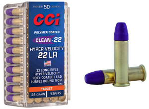 CCI HYPER VELOCITY 22LR CLEAN PURPLE 31GR 50/100 CCI HYPER VELOCITY 22LR CLEAN PURPLE 31GR 50/100
