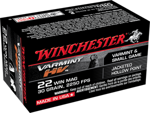 Winchester Supreme Ammunition 22 Winchester Magnum Rimfire (WMR) 30 Grain Jacketed Hollow Point Winchester Supreme Ammunition 22 Winchester Magnum Rimfire (WMR) 30 Grain Jacketed Hollow Point
