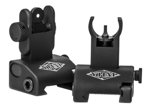 Yankee Hill Machine QDS Quick Deploy Flip-Up Front and Rear Sight Set Hooded AR-15 Flat-Top Aluminum Matte Yankee Hill Machine QDS Quick Deploy Flip-Up Front and Rear Sight Set Hooded AR-15 Flat-Top Aluminum Matte