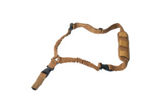 Rukx Gear ATICT1PST Tactical Single Point Sling 1.25" Wide Adjustable Bungee made of Tan Nylon with Foam Padding & Side Release Buckles Rukx Gear ATICT1PST Tactical Single Point Sling 1.25" Wide Adjustable Bungee made of Tan Nylon with Foam Padding & Side Release Buckles