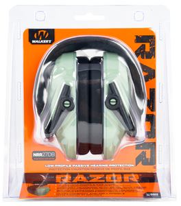 Walker's GWPRSMPASSGN Razor Slim Passive Muff Polymer 27 dB Over the Head Sage Green/Black Adult Walker's GWPRSMPASSGN Razor Slim Passive Muff Polymer 27 dB Over the Head Sage Green/Black Adult