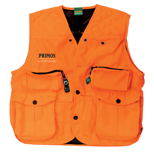 Primos 65703 Gunhunter's Hunting Vest XL Blaze Orange Features Compass & LED Light Primos 65703 Gunhunter's Hunting Vest XL Blaze Orange Features Compass & LED Light