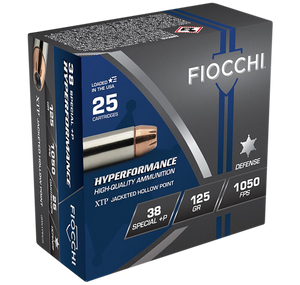 Fiocchi 38XTPP25 Hyperformance Defense 38 Special +P 125 gr Hornady XTP Hollow Point 25 Per Box/ 20 Cs Fiocchi 38XTPP25 Hyperformance Defense 38 Special +P 125 gr Hornady XTP Hollow Point 25 Per Box/ 20 Cs