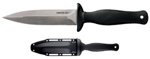 Cold Steel CS10BCTL Counter TAC I 5" Fixed Spear Point Plain Stone Washed AUS-8A SS Blade/ Black Textured Kray-Ex Handle Includes Belt Clip/Sheath Cold Steel CS10BCTL Counter TAC I 5" Fixed Spear Point Plain Stone Washed AUS-8A SS Blade/ Black Textured Kray-Ex Handle Includes Belt Clip/Sheath