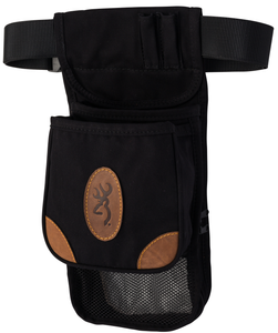 Browning 121388993 Lona Deluxe Shell Pouch Black/Brown Canvas/Leather Belt Mount Adjustable Belt Browning 121388993 Lona Deluxe Shell Pouch Black/Brown Canvas/Leather Belt Mount Adjustable Belt