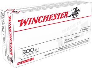 Winchester USA Ammunition 300 AAC Blackout Subsonic 200 Grain Open Tip Range Winchester USA Ammunition 300 AAC Blackout Subsonic 200 Grain Open Tip Range