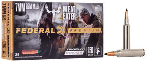 Federal Premium Meat Eater Ammunition 7mm Remington Magnum 150 Grain Trophy Copper Tipped Boat Tail Lead-Free 20RD Federal Premium Meat Eater Ammunition 7mm Remington Magnum 150 Grain Trophy Copper Tipped Boat Tail Lead-Free 20RD