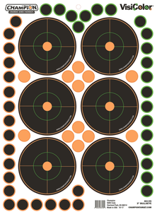 Champion Targets 46135 VisiColorSelf-Adhesive Paper Pistol/Rifle Multi Color 3" Bullseye Includes Pasters 5 Pack Champion Targets 46135 VisiColorSelf-Adhesive Paper Pistol/Rifle Multi Color 3" Bullseye Includes Pasters 5 Pack