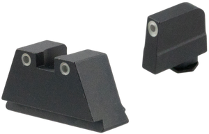 AmeriGlo GL349 Optic Compatible Sight Set for GlockBlack | 3XL Tall Green Tritium with White Outline Front Sight 3XL Tall Green Tritium with White Outline Rear Sight AmeriGlo GL349 Optic Compatible Sight Set for GlockBlack | 3XL Tall Green Tritium with White Outline Front Sight 3XL Tall Green Tritium with White Outline Rear Sight