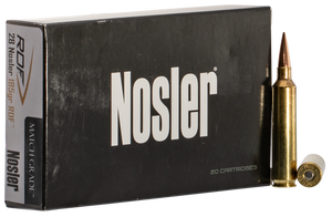 Nosler Match Grade Ammunition 28 Nosler 185 Grain RDF Hollow Point Boat Tail 20RD Nosler Match Grade Ammunition 28 Nosler 185 Grain RDF Hollow Point Boat Tail 20RD