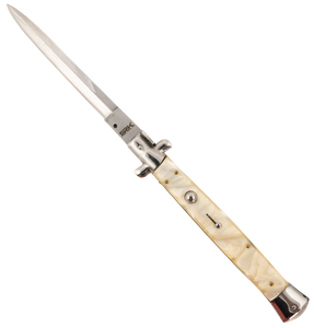 Steel River Knives CIMOPD Spartan6" Italian Dagger Polished Blade 7" Mother of Pearl Synthetic Handle Side Open Steel River Knives CIMOPD Spartan6" Italian Dagger Polished Blade 7" Mother of Pearl Synthetic Handle Side Open