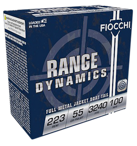 Fiocchi 223ARD10 Range Dynamics Compete 223 Rem 55 gr Full Metal Jacket Boat-Tail (FMJBT) 100 Per Box/ 10 Cs Fiocchi 223ARD10 Range Dynamics Compete 223 Rem 55 gr Full Metal Jacket Boat-Tail (FMJBT) 100 Per Box/ 10 Cs