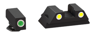 AmeriGlo GL431 Classic Tritium Sight Set for GlockBlack | Green Tritium White Outline Front Sight Yellow Tritium White Outline Rear Sight AmeriGlo GL431 Classic Tritium Sight Set for GlockBlack | Green Tritium White Outline Front Sight Yellow Tritium White Outline Rear Sight
