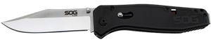 S.O.G SOGFLA1001CP Flare3.50" Folding Plain Clip Point Satin Polished/Black GRN Handle S.O.G SOGFLA1001CP Flare3.50" Folding Plain Clip Point Satin Polished/Black GRN Handle