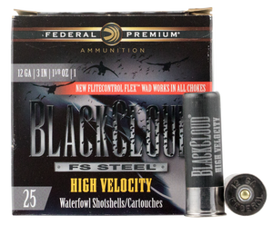 Federal PWBX1431 Premium Black Cloud FS High Velocity 12 Gauge 3" 1 1/8 oz 1635 fps 1 Shot 25ea Federal PWBX1431 Premium Black Cloud FS High Velocity 12 Gauge 3" 1 1/8 oz 1635 fps 1 Shot 25ea