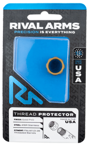 Rival Arms RARA300001E Thread Protector9mm Luger Gold PVD 416R Stainless Steel 1/2"-28 tpi Rival Arms RARA300001E Thread Protector9mm Luger Gold PVD 416R Stainless Steel 1/2"-28 tpi