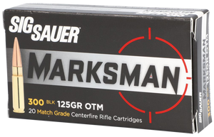 Sig Sauer Marksman Elite Ammunition 300 AAC Blackout 125 Grain Open Tip Match Sig Sauer Marksman Elite Ammunition 300 AAC Blackout 125 Grain Open Tip Match