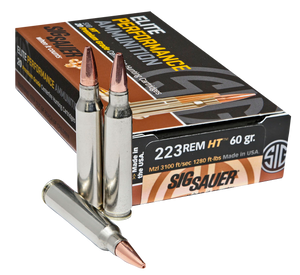 Sig Sauer Elite Performance Hunting HT Ammunition 223 Remington 60 Grain Solid Copper Expanding Lead-Free 20RD Sig Sauer Elite Performance Hunting HT Ammunition 223 Remington 60 Grain Solid Copper Expanding Lead-Free 20RD