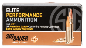 Sig Sauer Elite Performance Hunting HT Ammunition 6.5 Creedmoor 120 Grain Solid Copper Lead-Free Expanding 20RD Sig Sauer Elite Performance Hunting HT Ammunition 6.5 Creedmoor 120 Grain Solid Copper Lead-Free Expanding 20RD