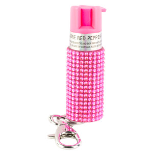 Sabre Jeweled Pepper Spray W/ Snap Clip/twist Lock Pink Sabre Jeweled Pepper Spray W/ Snap Clip/twist Lock Pink