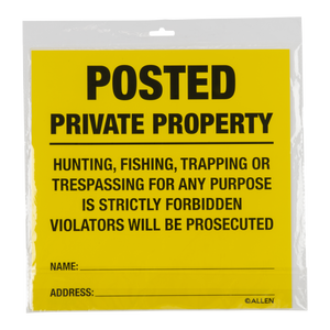 Allen Allen 15824 Posted No Trespassing Sign 12 Pk