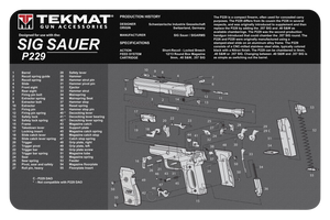 TekMat TEKR17SIGP229 Sig Sauer P229 Cleaning Mat Black/White Rubber 17" Long Sig P229 Parts Diagram TekMat TEKR17SIGP229 Sig Sauer P229 Cleaning Mat Black/White Rubber 17" Long Sig P229 Parts Diagram