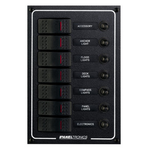 Paneltronics Waterproof DC 7 Position Lighted Rocker & CB Paneltronics Waterproof DC 7 Position Lighted Rocker & CB