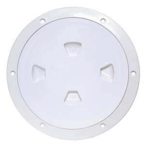 Beckson 8" Smooth Center Screw-Out Deck Plate - White Beckson 8" Smooth Center Screw-Out Deck Plate - White