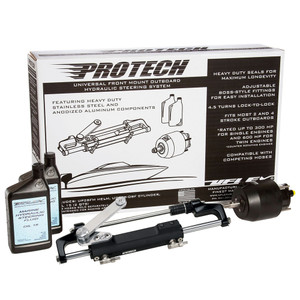 Uflex PROTECH 1.1 Front Mount OB Hydraulic System - Includes UP28 FM Helm, Oil & UC128-TS/1 Cylinder - No Hoses Uflex PROTECH 1.1 Front Mount OB Hydraulic System - Includes UP28 FM Helm, Oil & UC128-TS/1 Cylinder - No Hoses